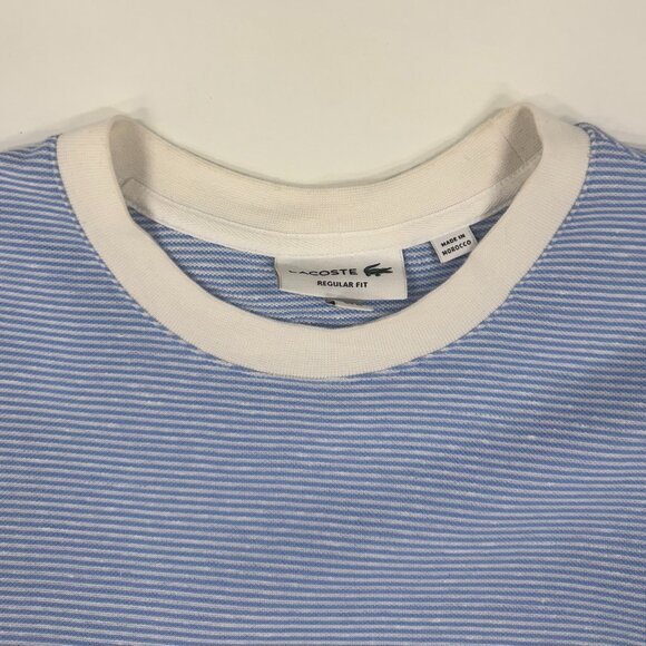 Lacoste Men’s Blue Striped Cotton T-Shirt - Picture 3 of 6